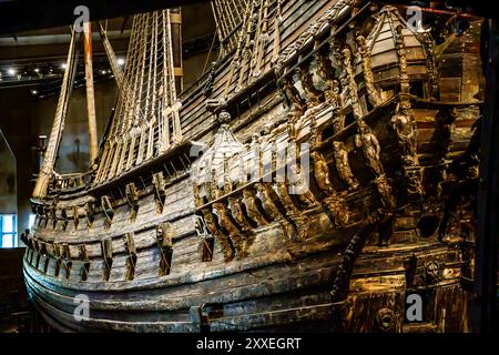 Stockholm Suède : le musée viking est l'une des principales attractions touristiques. De vrais modèles de navires et de navires viking sont exposés Banque D'Images