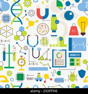 Physique chimie modèle sans couture Illustration de Vecteur