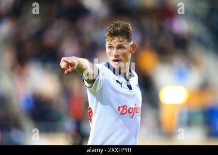 Copenhague, Danemark. 23 août 2024. Mikkel Wohlgemuth de B.93 vu lors du match NordicBet Liga entre B.93 et Hilleroed Fodbold au stade Osterbro à Copenhague. Banque D'Images