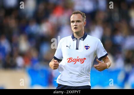 Copenhague, Danemark. 23 août 2024. Andreas Bredahl de B.93 vu lors du match NordicBet Liga entre B.93 et Hilleroed Fodbold au stade d'Osterbro à Copenhague. Banque D'Images