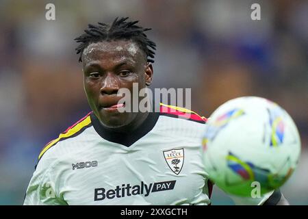 Milano, Italia. 03rd Aug, 2021. Lemeck Banda ( Lecce ) during the Serie A soccer match between Inter and Lecce at the San Siro Stadium in Milan, north Italy - Saturday, August 24, 2024. Sport - Soccer . (Photo by Spada/Lapresse) Credit: LaPresse/Alamy Live News Stock Photo