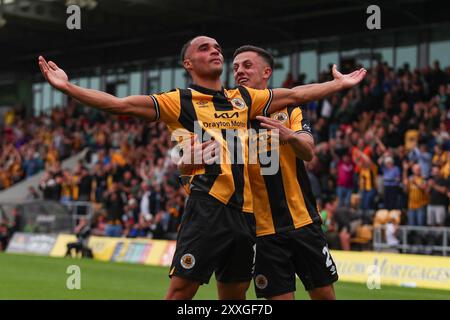 Boston, Royaume-Uni, 24 août 2024, Jai Rowe de Boston United célèbre marquer Un but, lors de Boston United vs Tamworth FC, Vanarama National League Banque D'Images