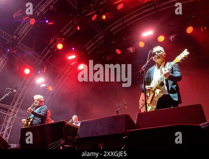 Belfast N.Ireland. 24 August 2024.  The Saw Doctors play Custom House Square in Belfast City Centre.  Photo by Liam McArdle/Alamy Live News Stock Photo