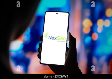 Paraguay. 23 août 2024. Dans cette illustration photo, le logo NexGen Energy est affiché sur l'écran d'un smartphone. (Crédit image : © Jaque Silva/SOPA images via ZUMA Press Wire) USAGE ÉDITORIAL SEULEMENT! Non destiné à UN USAGE commercial ! Banque D'Images