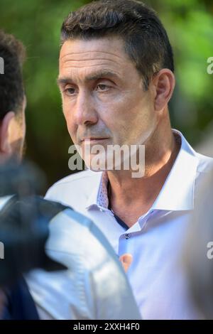 Marina Di Pietrasanta, Italie. 24 août 2024. Général de l'armée Roberto Vannacci membre du Parlement européen et auteur du livre "courage gagne" dans un débat à la Versiliana. (Photo de Stefano dalle Luche/Pacific Press) crédit : Pacific Press Media production Corp./Alamy Live News Banque D'Images