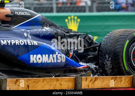 Zandvoort, pays-Bas, 24 août, Logan Sargeant, des États-Unis, concourt pour Williams Racing. Qualifications, 15e manche du championnat de formule 1 2024. Crédit : Michael Potts/Alamy Live News Banque D'Images