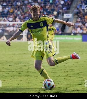 CHESTER, PA, États-Unis - 20 JUILLET 2024 : MLS match entre Philadelphia Union et Nashville SC au Subaru Park. ***USAGE ÉDITORIAL SEULEMENT*** Banque D'Images
