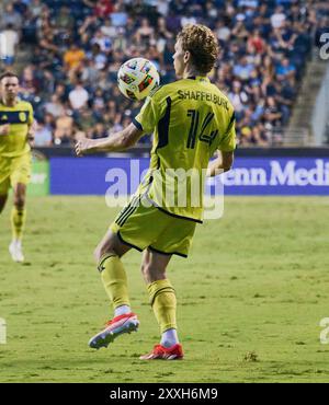 CHESTER, PA, États-Unis - 20 JUILLET 2024 : MLS match entre Philadelphia Union et Nashville SC au Subaru Park. ***USAGE ÉDITORIAL SEULEMENT*** Banque D'Images