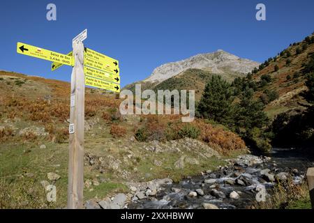 Vallée de Hecho, vallées occidentales, chaîne de montagnes pyrénéennes, province de Huesca, Aragon, Espagne, Europe Banque D'Images