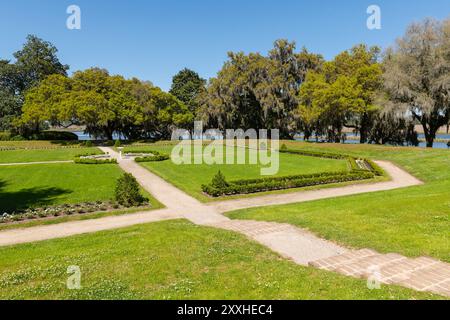 Vue du jardin octogonal de Middleton place en Caroline du Sud, États-Unis. Banque D'Images