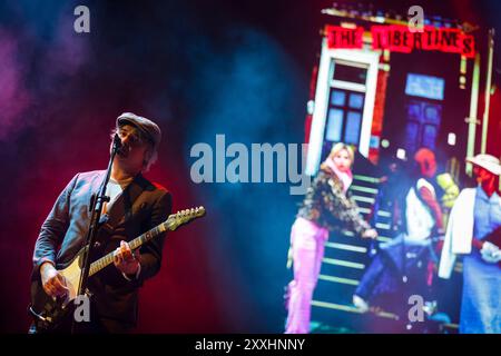 Porto, Portugal. 24th Aug, 2024. Pete Doherty from the English rock band, The Libertines, performs on stage on the 4th day of Vilar de Mouros music festival held between 21 to 24 August 2024 in the north of Portugal. Credit: SOPA Images Limited/Alamy Live News Stock Photo