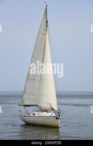 Den Oever, pays-Bas. 9 juillet 2023. Voiliers sur la mer des Wadden Banque D'Images