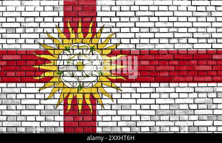 West Riding of Yorkshire drapeau peint sur mur Banque D'Images