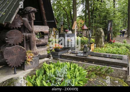 Vieux cimetière, -Stary cmentarz-, Zakopane, petite Pologne Voïvodie, Carpates, Pologne, Europe Banque D'Images