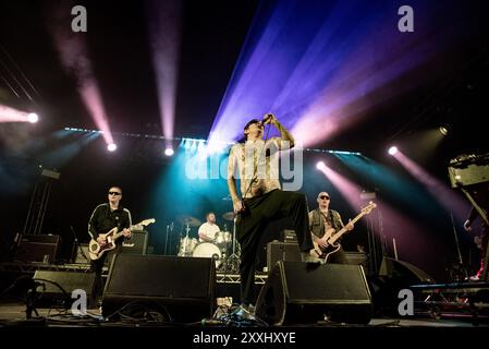 Reading, Berkshire, United Kingdom. 24th August 2024. The Viagra Boys entertain fans at the Festival Republic stage as the second day of Reading Festival. Cristina Massei/Alamy Live News Stock Photo