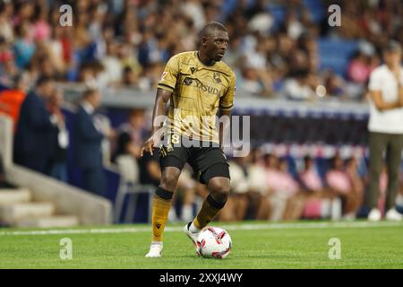 Barcelone, Espagne. 24 août 2024. Hamari Traore (Sociedad) Football/Football : Espagnol 'LaLiga EA Sports' match entre le RCD Espanyol de Barcelona 0-1 Real Sociedad au stade Stage Front de Barcelone, Espagne . Crédit : Mutsu Kawamori/AFLO/Alamy Live News Banque D'Images