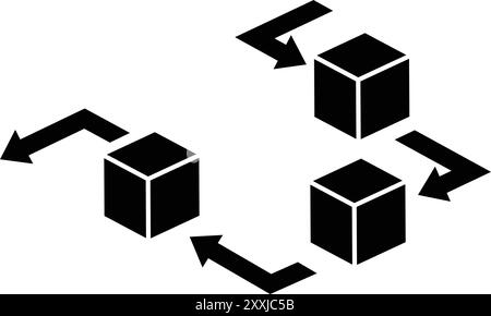 Icône FIFO - vecteur, signe et symbole de gestion des marchandises pour la conception, la présentation Illustration de Vecteur