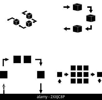 Icône FIFO - vecteur, signe et symbole de gestion des marchandises pour la conception, la présentation Illustration de Vecteur