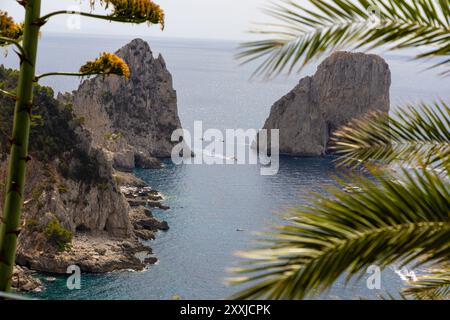 Faraglioni rochers vue rapprochée, Capri Italie Banque D'Images