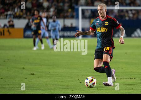 Los Angeles, États-Unis. 24 août 2024. Soccer, Major League Soccer, Los Angeles Galaxy - Atlanta United : Marco Reus (R) en action. Crédit : Maximilian Haupt/dpa/Alamy Live News Banque D'Images