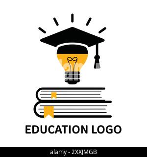 LOGO de l'éducation, logo, conception, école, université, collège, académique, apprentissage, connaissance, livre, graduation, diplôme, étudiant, enseignant, classe Illustration de Vecteur