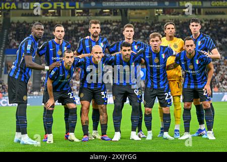 Milan, Italie. 24 août 2024. Le départ 11 de l'Inter pour le match de Serie A entre l'Inter et Lecce à Giuseppe Meazza à Milan. Crédit : Gonzales photo/Alamy Live News Banque D'Images