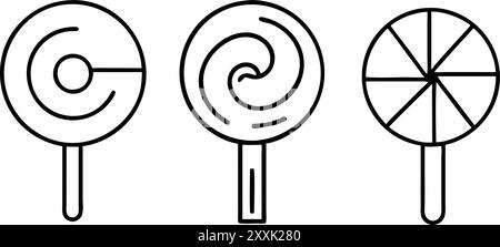 jeu d'icônes de sucette. Icône de ligne. Contour modifiable. Illustration de Vecteur