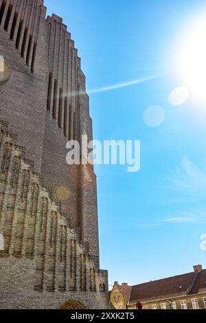 Église Grundtvig à Bispebjerg, Copenhague, Danemark Banque D'Images