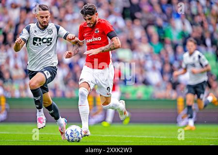 Groningen, Nederland. 25 août 2024. GRONINGEN, 25-08-2024, Stadion Euroborg, football, Néerlandais Eredivisie, saison 2024/2025, Groningen - AZ, crédit : Pro Shots/Alamy Live News Banque D'Images