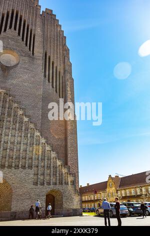 Église Grundtvig à Bispebjerg, Copenhague, Danemark Banque D'Images