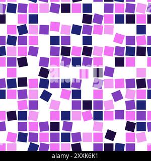 Fond de pixel, violet géométrique abstrait, art vectoriel bleu et blanc, conception irrégulière de formes enchevêtrées, Camouflage numérique sans couture d'ordre aléatoire Illustration de Vecteur