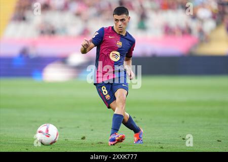 Barcelone, Espagne. 24 août 2024. Pedro Gonzalez Pedri du FC Barcelone lors du match la Liga EA Sports entre le FC Barcelone et l'Athletic Club a joué au stade Lluis Companys le 24 août 2024 à Barcelone, en Espagne. (Photo de Bagu Blanco/PRESSINPHOTO) crédit : AGENCE SPORTIVE PRESSINPHOTO/Alamy Live News Banque D'Images