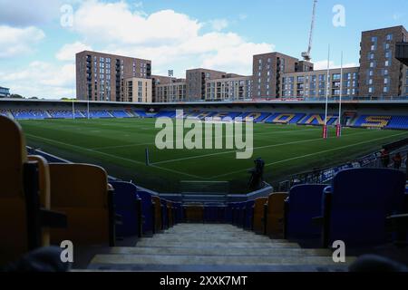 Vue générale du Cherry Red Records Stadium avant le match de la Betfred Super League Round 23 des Broncos de Londres vs Leigh Leopards à Plough Lane, Wimbledon, Royaume-Uni, le 25 août 2024 (photo par Izzy Poles/News images) Banque D'Images