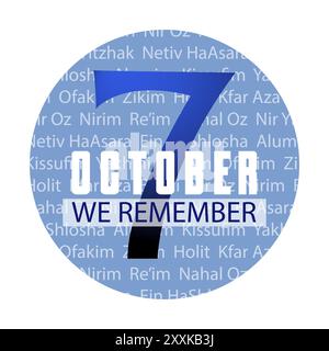 Nous nous souvenons du 7 octobre Memorial Day Round Illustration de Vecteur