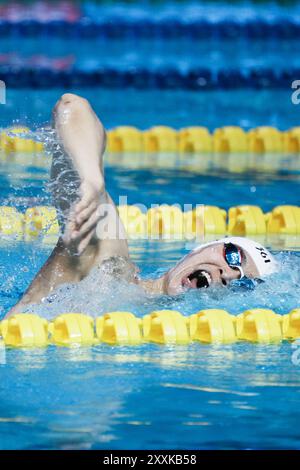 Hefei, province chinoise d'Anhui. 25 août 2024. Sun Yang participe à la finale du 400 m nage libre masculin aux championnats nationaux d'été de natation 2024 à Hefei, dans la province d'Anhui, dans l'est de la Chine, le 25 août 2024. Crédit : du Yu/Xinhua/Alamy Live News Banque D'Images