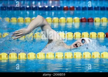 Hefei, province chinoise d'Anhui. 25 août 2024. Sun Yang participe à la finale du 400 m nage libre masculin aux championnats nationaux d'été de natation 2024 à Hefei, dans la province d'Anhui, dans l'est de la Chine, le 25 août 2024. Crédit : du Yu/Xinhua/Alamy Live News Banque D'Images