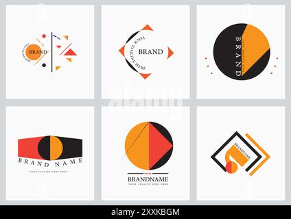 Collection de logos géométriques modernes pour la marque d'entreprise Illustration de Vecteur