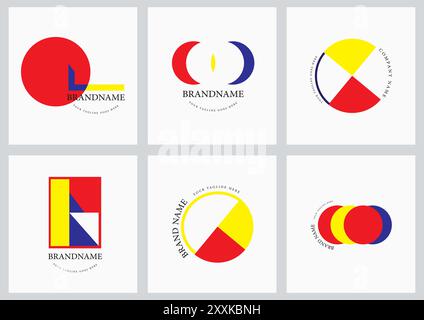 Ensemble de logos géométriques polyvalent Illustration de Vecteur