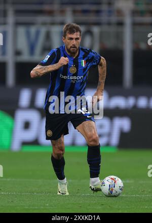 Milan, Italy. 24th Aug, 2024. Francesco Acerbi of FC Internazionale during the Serie A match at Giuseppe Meazza, Milan. Picture credit should read: Jonathan Moscrop/Sportimage Credit: Sportimage Ltd/Alamy Live News Stock Photo