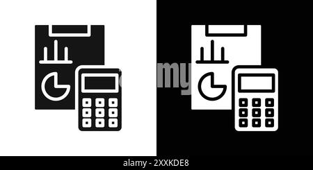 contour de vecteur de signe de logo d'icône de comptabilité en noir et blanc Illustration de Vecteur