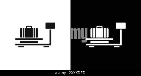 Le contrôle d'aéroport met à l'échelle le contour vectoriel de signe de logo d'icône en noir et blanc Illustration de Vecteur