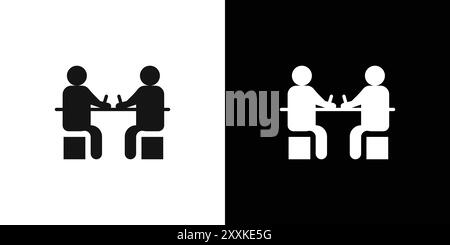 Contour vectoriel de signe de logo d'icône de signature de contrat en couleur noire et blanche Illustration de Vecteur