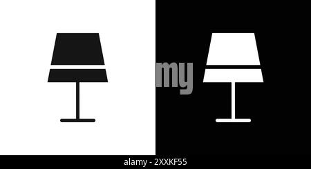 Contour vectoriel de signe de logo d'icône de lumière d'accueil en couleur noire et blanche Illustration de Vecteur