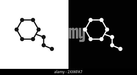 Contour de vecteur de signe d'icône d'hormones en noir et blanc Illustration de Vecteur