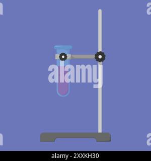 Tube à essai avec vecteur d'icône de support de fer. illustration de l'éducation chimique du tube à essai Illustration de Vecteur
