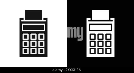 contour vectoriel de signe de logo de terminal de point de vente en noir et blanc Illustration de Vecteur