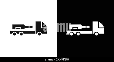 Contour de vecteur de signe de logo d'icône de livraison de vin en couleur noire et blanche Illustration de Vecteur