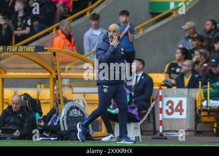 Enzo Maresca manager de Chelsea lors du match de premier League Wolverhampton Wanderers vs Chelsea à Molineux, Wolverhampton, Royaume-Uni, le 25 août 2024 (photo de Gareth Evans/News images) Banque D'Images