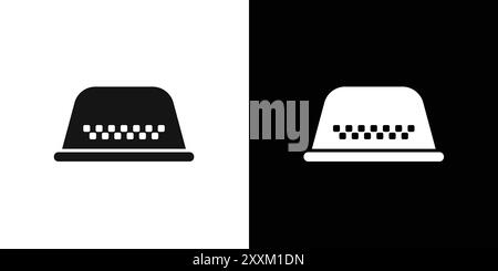 Icône de lampe de taxi symbole vectoriel ou ensemble de signes collection dans un contour noir et blanc Illustration de Vecteur