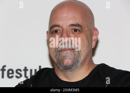 Londres, Royaume-Uni. 25 août 2024. Hayden Hewitt assiste à la première du film ''Cara'' lors du FrightFest UK qui se tient à Odeon Leicester Square à Londres. Crédit : John Davies/Alamy Live News crédit : John Davies/Alamy Live News Banque D'Images